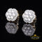 King of Bling's Aretes Para Hombre Yellow Silver 1.22ct Cubic Zirconia Flower Women's Earrings KING OF BLINGS