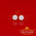 King of Bling's 1.94ct Cubic Zirconia 925 Yellow Sterling Silver Women's Hip Hop Flower Earrings KING OF BLINGS