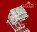 925 Sterling 5.00ct Cubic Zirconia White Silver Square Womens /Men's Ring Size9 KING OF BLINGS