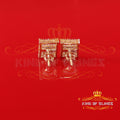 King  of Bling's Men's/Women's 925 Silver Yellow 1.00ct VVS 'D' Moissanite Baguette Stud Earrings KING OF BLINGS