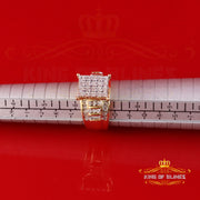 King Of Bling's Yellow 0.20ct Real Diamond 925 Silver Rectangle Cinderella Womens Ring Size 9 King of Blings