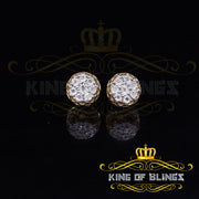 King of Blings-925 Sterling Silver Yellow 0.07ct Diamond For Men's & Women's Floral Earrings KING OF BLINGS