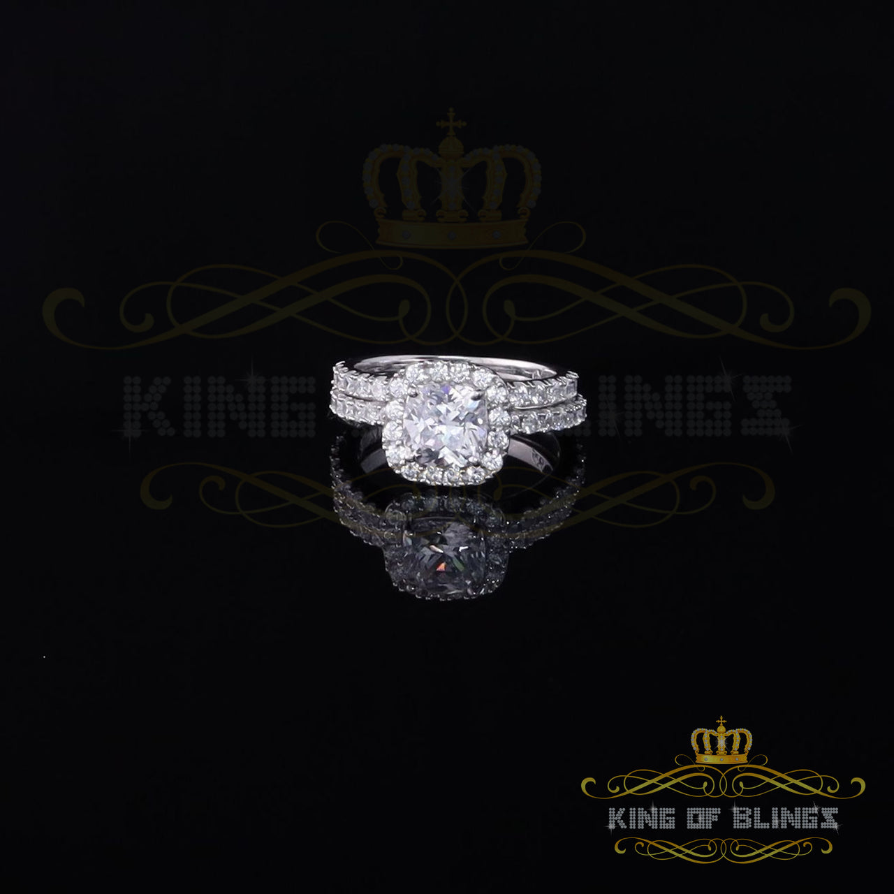 King Of Bling's6.80ct White Cubic Zirconia 925 Sterling Silver Bridal Fashion Womens Ring SZ 7