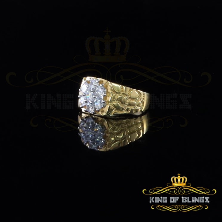 King Of Bling's 925 Yellow Sterling Silver 2.34ct Cubic Zirconia Promise Flower Ring Size 9