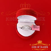 King Of Bling's925 Sterling White Silver Square Cubic Zirconia 1.50ct Fancy Womens Ring Size 7 KING OF BLINGS