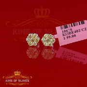 King of Blings- 925 White Silver Sterling 2.06ct Cubic Zirconia Hip Hop Flower Women's Earrings KING OF BLINGS