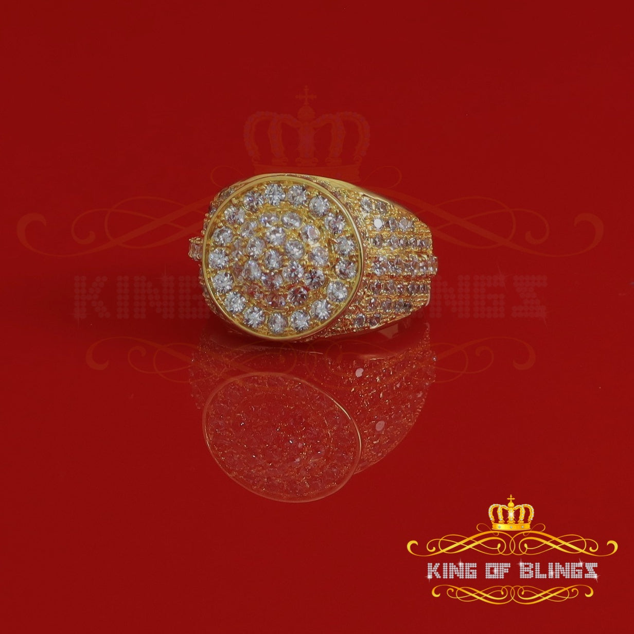 6.0ct Cubic Zirconia 925 Yellow Silver Set Womens Engagement Round Ring Size 7