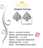 King Of Bling's 925 Sterling Silver White 0.05ct Diamond For Women's & Men's Stud Heart Earrings KING OF BLINGS