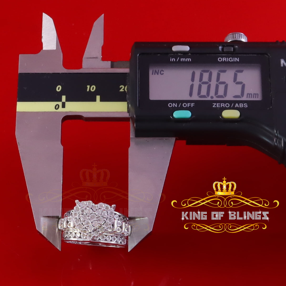 King Of Bling's New Cindarella Heart Ring SZ 7 Real Diamond 0.25ct White 925 Silver for Women King of Blings