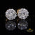 King of Bling's 925 Yellow Sterling Silver 0.74ct Cubic Zirconia Women's Hip Hop Flower Earrings KING OF BLINGS