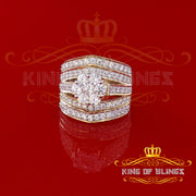 King Of Bling's Women's 6.00ct. CZ Yellow Silver Flower 7 stone Ring Size 8 KING OF BLINGS