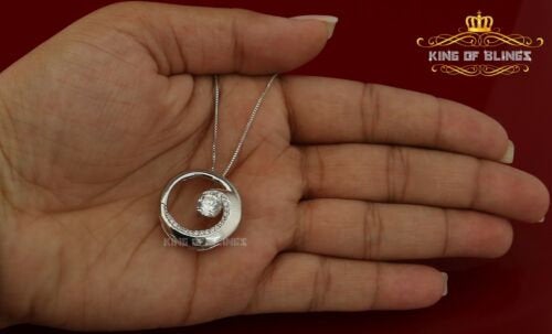 King Of Bling's Fancy Circle Shape 2.50ct Sterling Silver White Pendant Cubic Zirconia Stone KING OF BLINGS