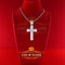 White CROSS Shape 925 Sterling Sliver Pendant with 6.40ct Cubic Zirconia Stone KING OF BLINGS