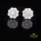 King of Blings- White 925 Silver 2.1ct Cubic Zirconia Women's & Men's Hip Hop Floral Earrings KING OF BLINGS