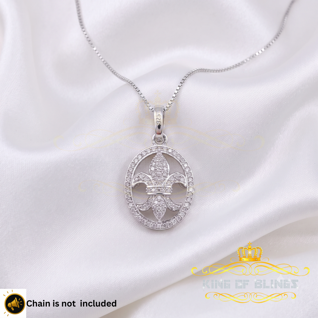 King Of Bling's Real 0.25CT Diamond Stones FASHION Sterling Charm Necklace Silver White Pendant KING OF BLINGS