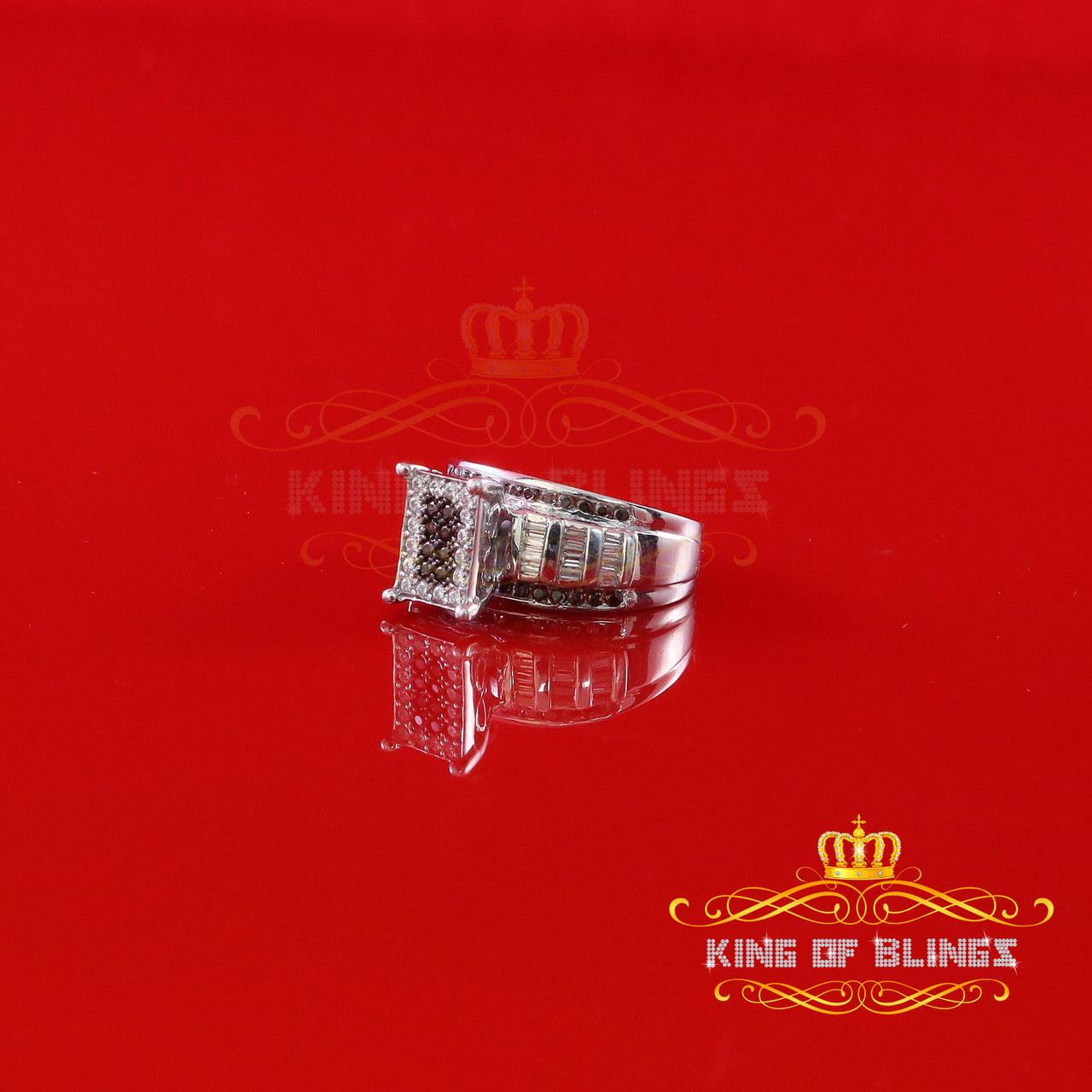 King Of Bling's925 Sterling White Silver Cinderella Cubic Zirconia 1.50ct Womens Ring Size 7