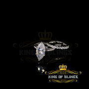 King of Bling's 925 Silver Mens/ Women Bridal Ring Marquise Shape Size 8 White 5.00ct Moissanite KING OF BLINGS