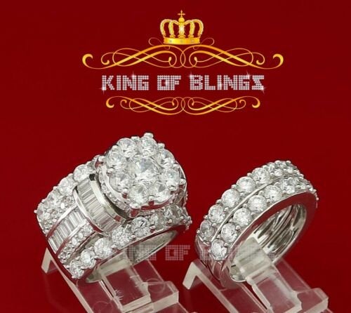 925 Sterling Silver Round Cubic Zirconia 11.50ct Bridal White Womens Ring Size 7 KING OF BLINGS