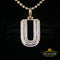 Yellow Bugutte Initial All Alphabet Sterling Silver Pendant with Cubic Zirconia KING OF BLINGS