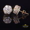 King  of Bling's Men's/Women's 925 Silver Yellow 2.00ct VVS 'D' Moissanite 7 Floral Stud Earrings KING OF BLINGS