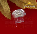 925 White Silver Cubic Zirconia 2.50ct Men's Adjustable Ring From Size 8 to10 KING OF BLINGS