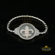 Cubic Zirconia Size Long 7 inches 925 Silver White Dancing Men's/Womens Bracelet KING OF BLINGS