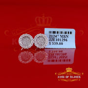 King of Bling's 925 White Silver 0.66ct VVS 'D' Moissanite Round Stud Earring Men's/Womens King of Blings