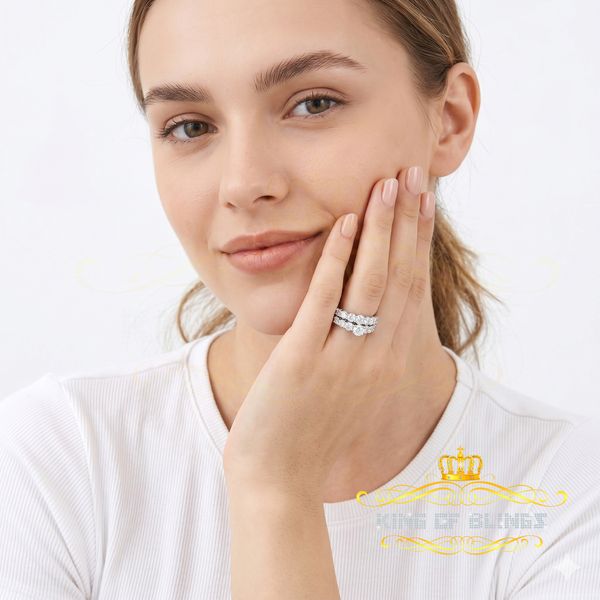 King Of Bling's4.82ct White Cubic Zirconia 925 Sterling Silver Bridal Fashion Womens Ring SZ 7 KING OF BLINGS