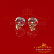King Of Bling's 10K Real Yellow Gold Real Diamond 0.15CT Men's/Women's Round Stud Micro Earring KING OF BLINGS