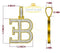 925 Yellow Sterling Silver Numeric EB Letter Pendant with 3.78ct Cubic Zirconia KING OF BLINGS