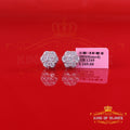 King of Blings- 2.00ct Cubic Zirconia 925 White Silver Sterling Hip Hop Floral Women's Earrings KING OF BLINGS