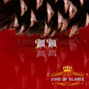 King Of Bling's 925 Sterling Yellow Silver Kite Shape 6.45MM size 0.10 CT Diamond Stud Earrings KING OF BLINGS