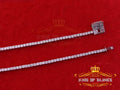 925 Silver White 23ct Moissanite Tennis Men's Necklace size 22inch & Width 3mm KING OF BLINGS