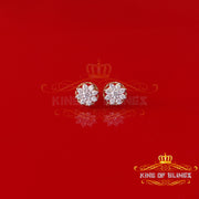 King  of Bling's Men's/Womens 925 Silver Yellow 0.75ct VVS 'D' Moissanite Round Stud Earrings KING OF BLINGS