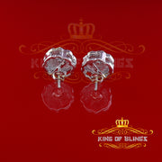King of Blings- 925 White Silver Nuggtte's 1.38ct Cubic Zirconia Hip Hop Women's Flower Earrings KING OF BLINGS