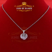 King Of Bling's Promise White Sterling Silver Heart Shape Pendant with 0.87ct Cubic Zirconia KING OF BLINGS