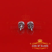 King Of Bling's 925 Sterling Silver 0.05ct Diamond White Stud For Women's Style Round Earrings KING OF BLINGS