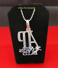 White 925 Sterling Silver "AP" Letter Necklace Pendant 2.61ct Cubic Zirconia KING OF BLINGS
