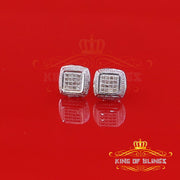 King Of Bling's 0.10ct Diamond Stud Earrings For Women White 925 Sterling Silver Stud For Men KING OF BLINGS