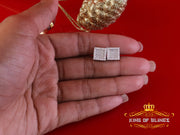 925 White Silver 0.80ct VVS D Moissanite Square Stud Earring Men's/Womens King of Blings