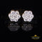 King  of Bling's Men's/Womens 925 Silver Yellow 1.00ct VVS 'D' Moissanite Floral Stud Earrings KING OF BLINGS