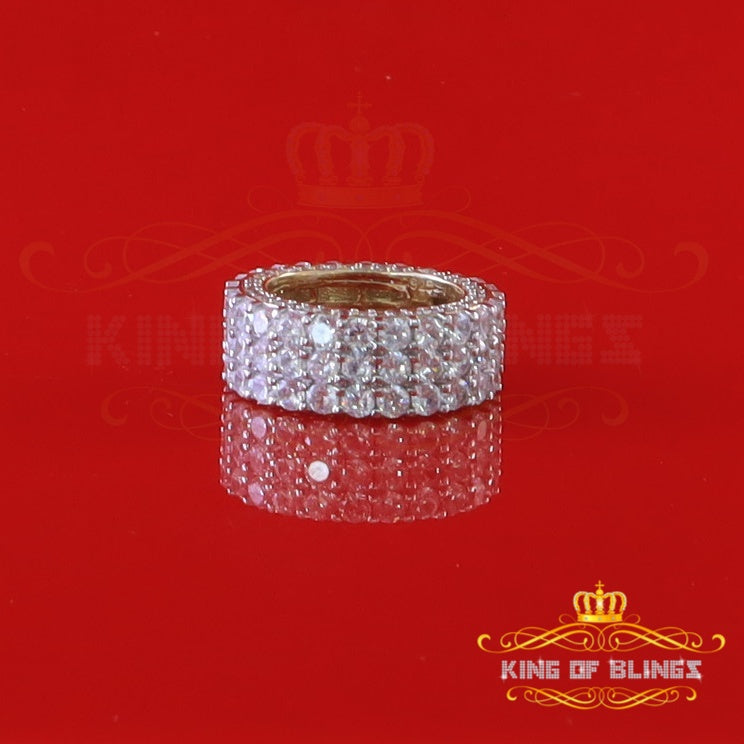 King Of Bling's 925 Sterling Yellow Silver 28.50ct Cubic Zirconia Eternity Men Ring Size 8
