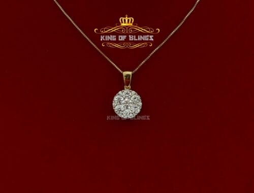 Promising Yellow Sterling Silver Round Necklance Pendant 3.79ct Cubic Zirconia KING OF BLINGS