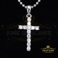 Promise White CROSS Shape Pendant Sterling Silver 2.04ct Cubic Zirconia Stone KING OF BLINGS