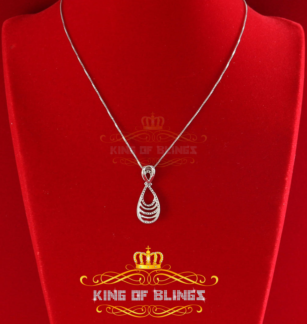 King Of Bling's White 925 Sterling Silver FASHION Pendant with Charming 0.48ct Cubic Zirconia