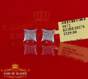 King Of Bling's 925 Sterling Silver 0.15ct Small Diamond For Women's & Men's White Kite Earring KING OF BLINGS