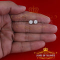 King of Blings- White 925 Silver Cubic 0.14ct Zirconia Women's & Men's Hip Hop Flower Earrings KING OF BLINGS