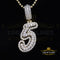 Yellow Cursive 3D Number 1 Sterling Silver Shape Pendant 4.75ct Cubic Zirconia KING OF BLINGS