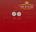 King of Blings- Aretes Para Hombre 925 White Silver 2.96ctCubic Zirconia Round Women's Earrings KING OF BLINGS