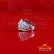 King Of Bling's Real 0.81ct Micro Pave Diamond Big Look 925 White Silver Ring Size 11 for Mens King of Blings